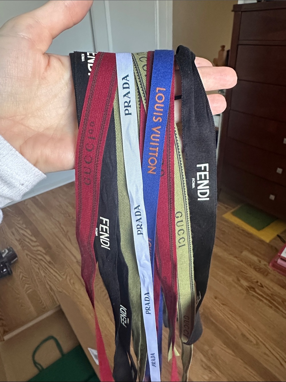 Designer Ribbon Bundle with Prada, Louis Vuitton, Fendi, Gucci Logos